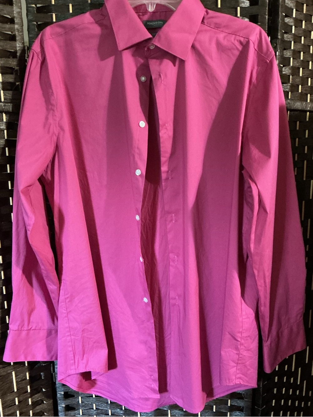 Madison Vibrant Pink Men's Button-Up Dress Shirt
